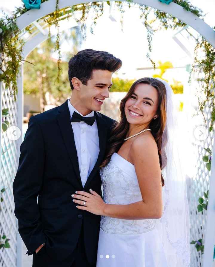 Image - Pierson Wodzynski, is pictured with her wouldʼve-been husband, Brent Rivera, when they got married for 24 hours for content, back in February 2021.