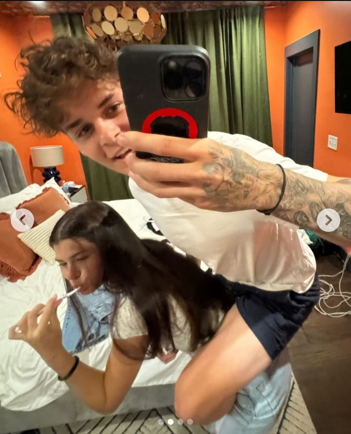 Image - Dylan Conrique, is pictured with her boyfriend, Jett Lawrence, in a cute lil photo goofy photo, back in early 2025.