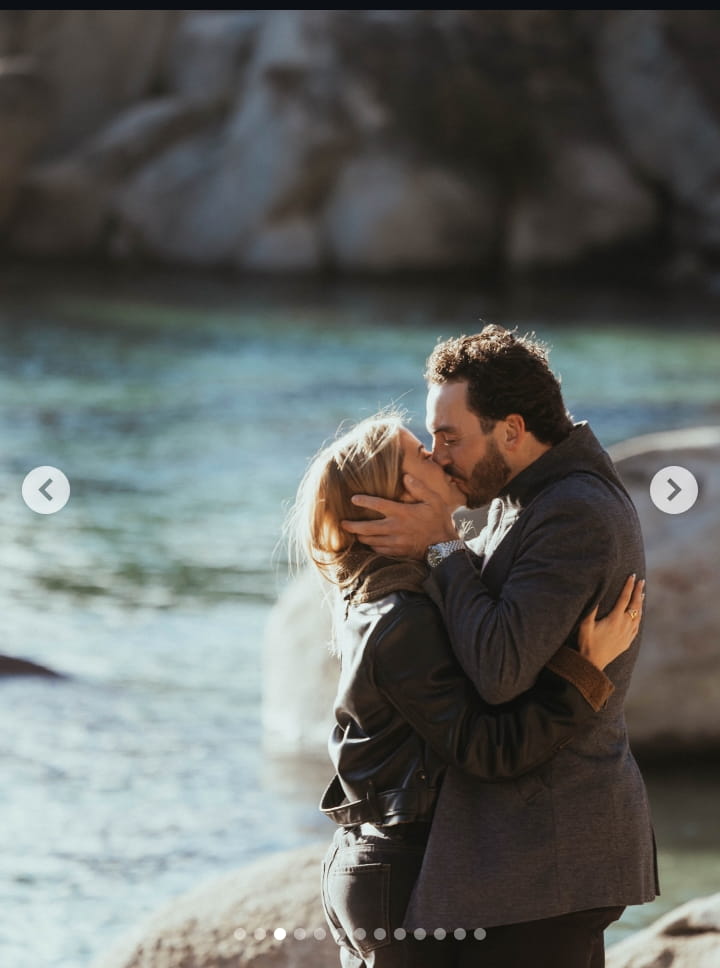 Image - Liv Swearingen, is pictured with her long-term boyfriend cum fiancé, Jake McGrew, as they kissed passionately following their engagement, back on April 14, 2026.