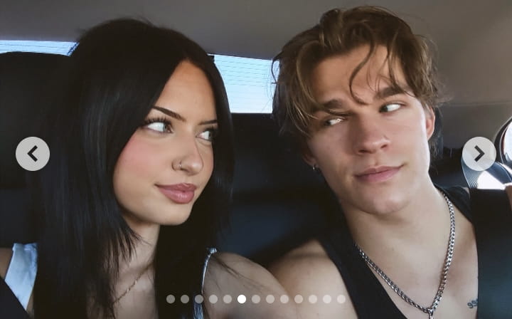 Image - Lily Weber, is pictured with her boyfriend, Alex Sampson, back in April 2026.