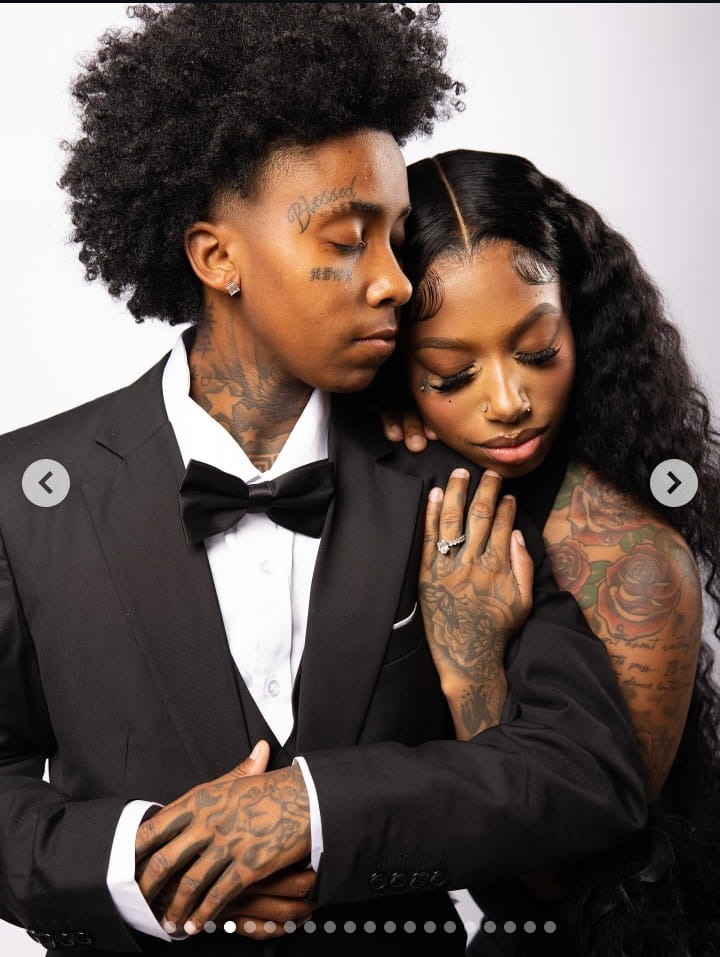 Image - Ksosolid, is pictured with her long-term girlfriend & soon-to-be wife, Riiofficiiall (Ramiere Macon), back in April 2026.