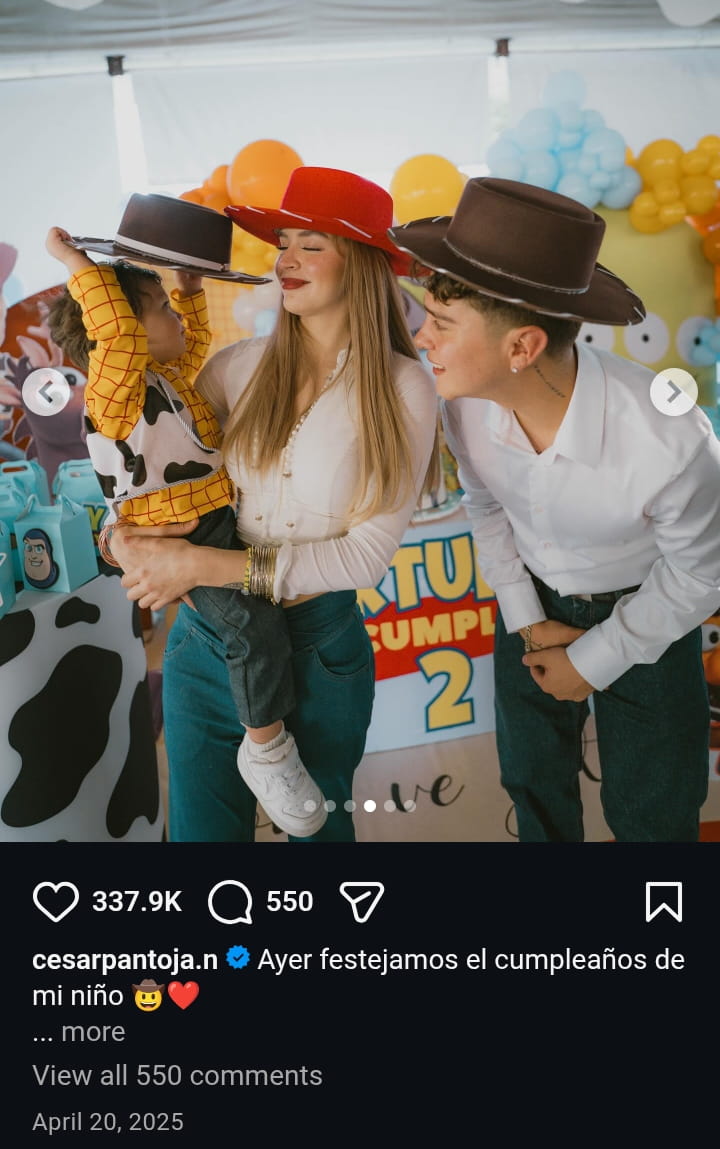 Image - Carol Castro, is pictured with her now ex fiancé, Cesar Pantoja, with their son, for his 2nd birthday, back on April 20, 2025.