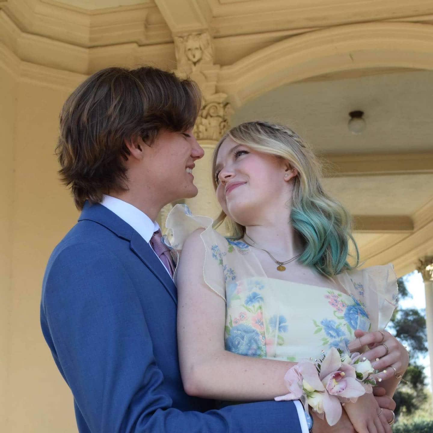 Image - Shay Rudolph, is pictured with her boyfriend, for senior prom, back in May 2022.