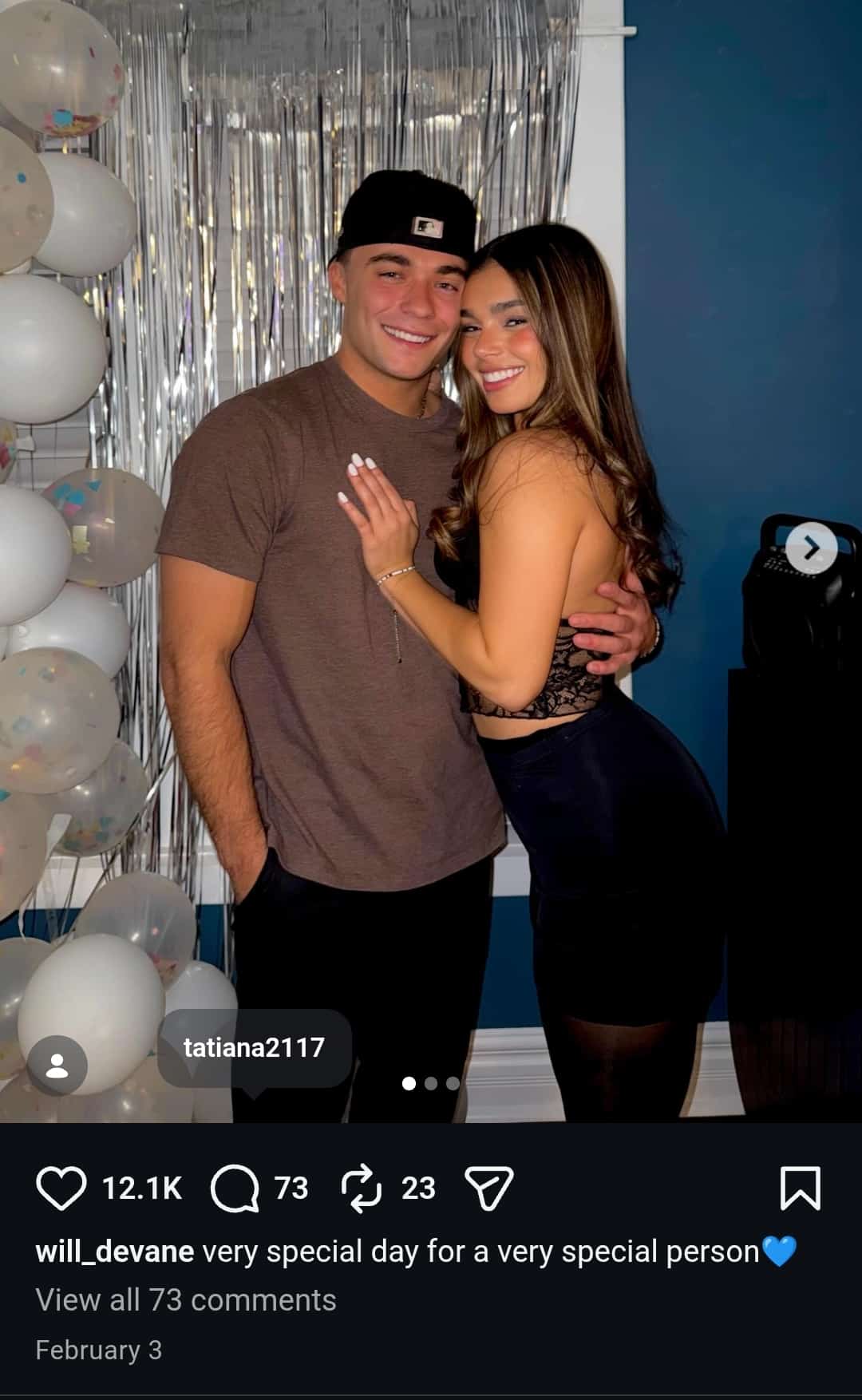 Image - Will DeVane, is pictured with his new girlfriend, Tatiana Fernandez, back in February 2026.